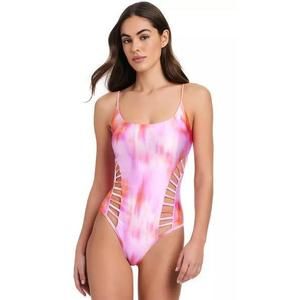 Red Carter Women's Pink Tye Dye Cut Out Swimsuit One Piece L